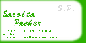 sarolta pacher business card